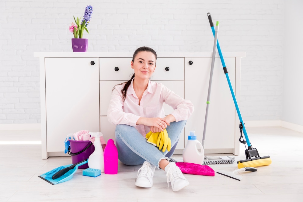 Woman Relaxing After Regular Cleaning